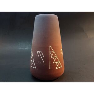 Vintage Sioux Pottery Vase Gradient Painted Purple Red‎ Signed